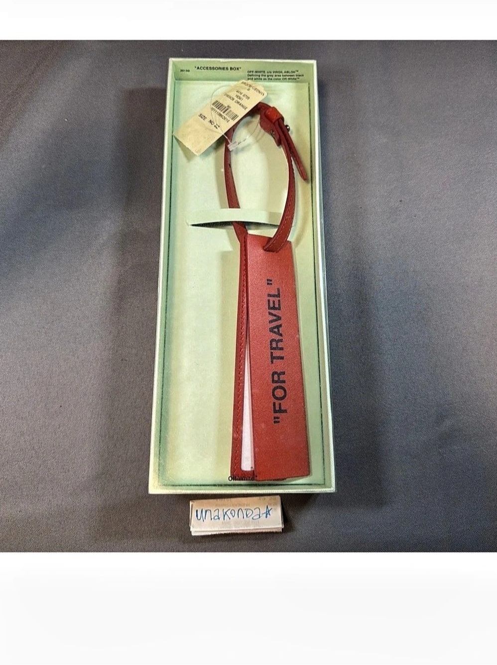 Off-White "For Travel" Leather Luggage Tag Red & White - New with tags